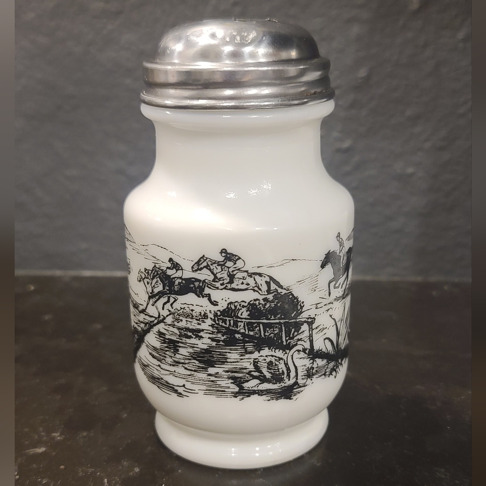 Vintage German Milkglass Horses Shaker